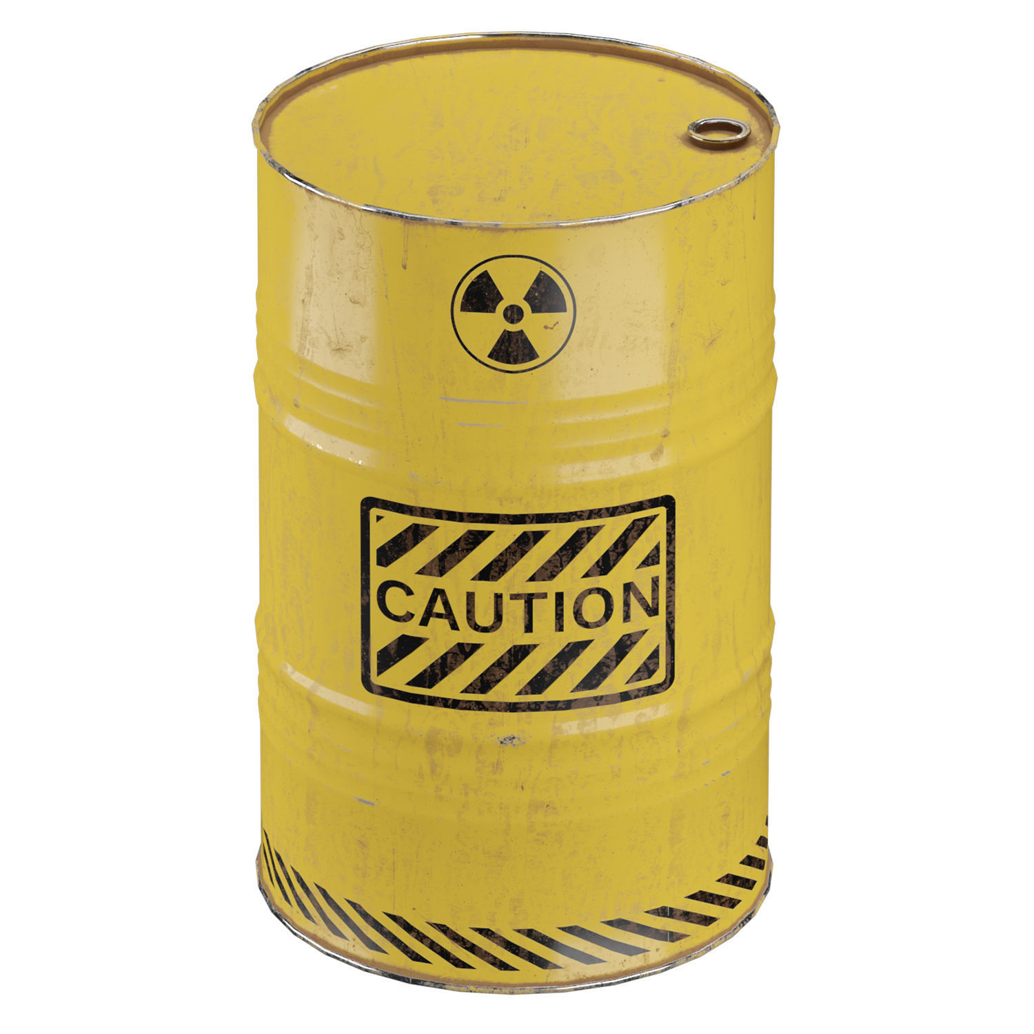 220 Liter Steel Barrel Low-poly 3D model_8