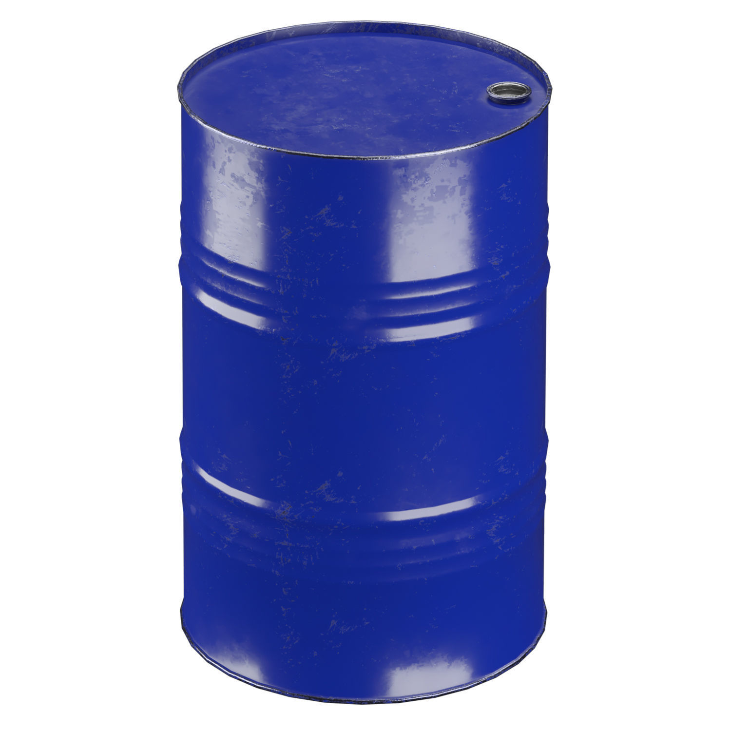 220 Liter Steel Barrel Low-poly 3D model_4