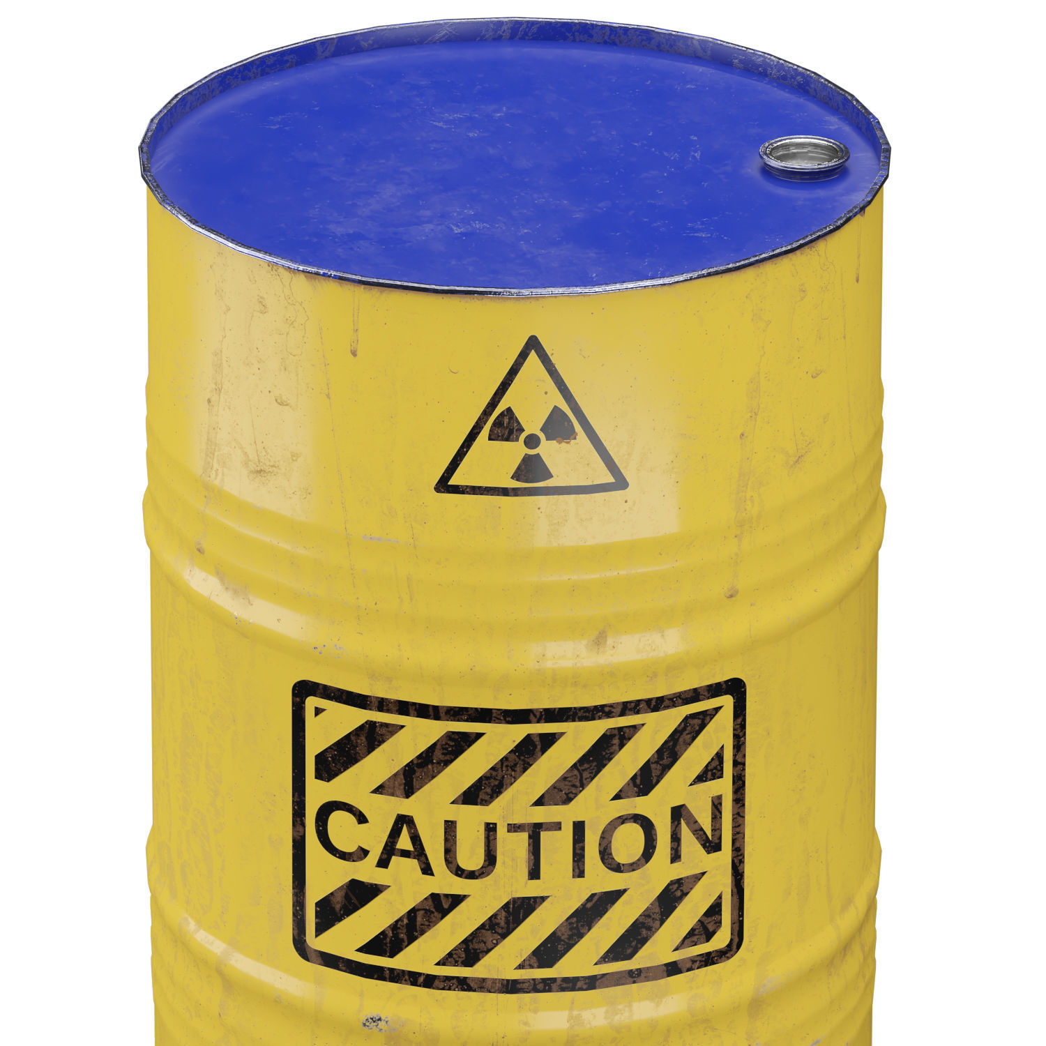 220 Liter Steel Barrel Low-poly 3D model_1