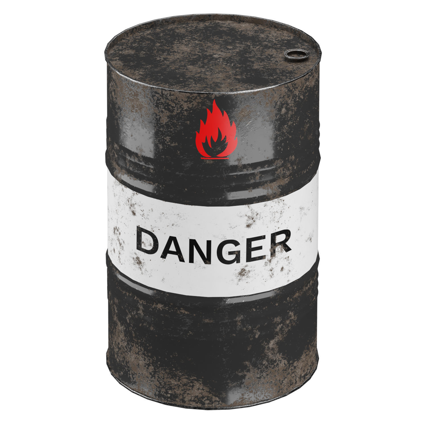 220 Liter Steel Barrel Low-poly 3D model_9