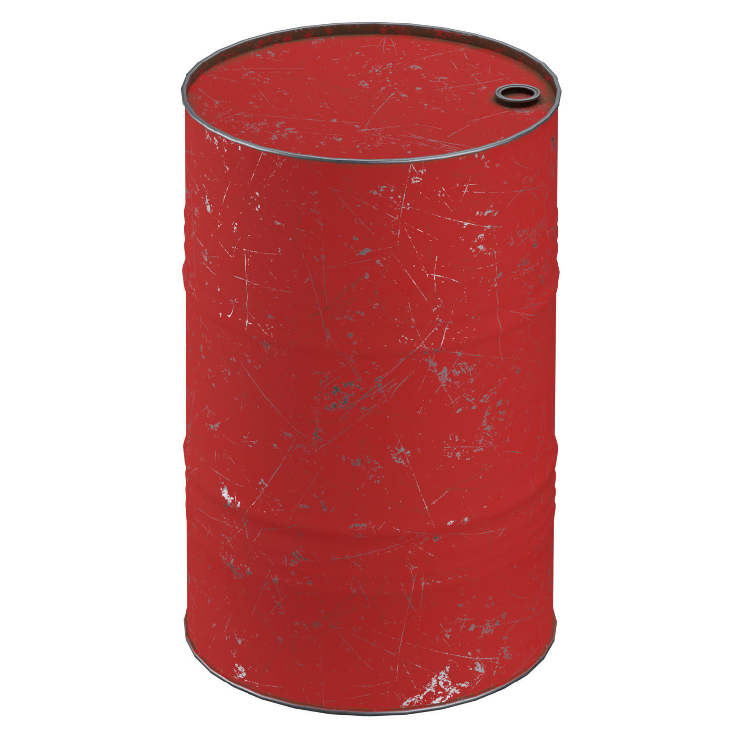 220 Liter Steel Barrel Low-poly 3D model_7