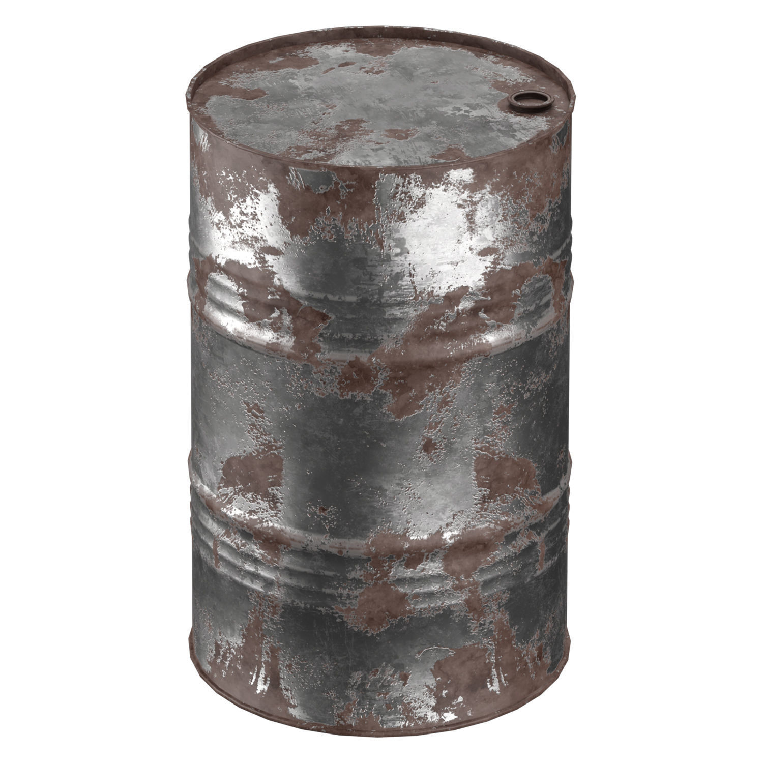 220 Liter Steel Barrel Low-poly 3D model_3