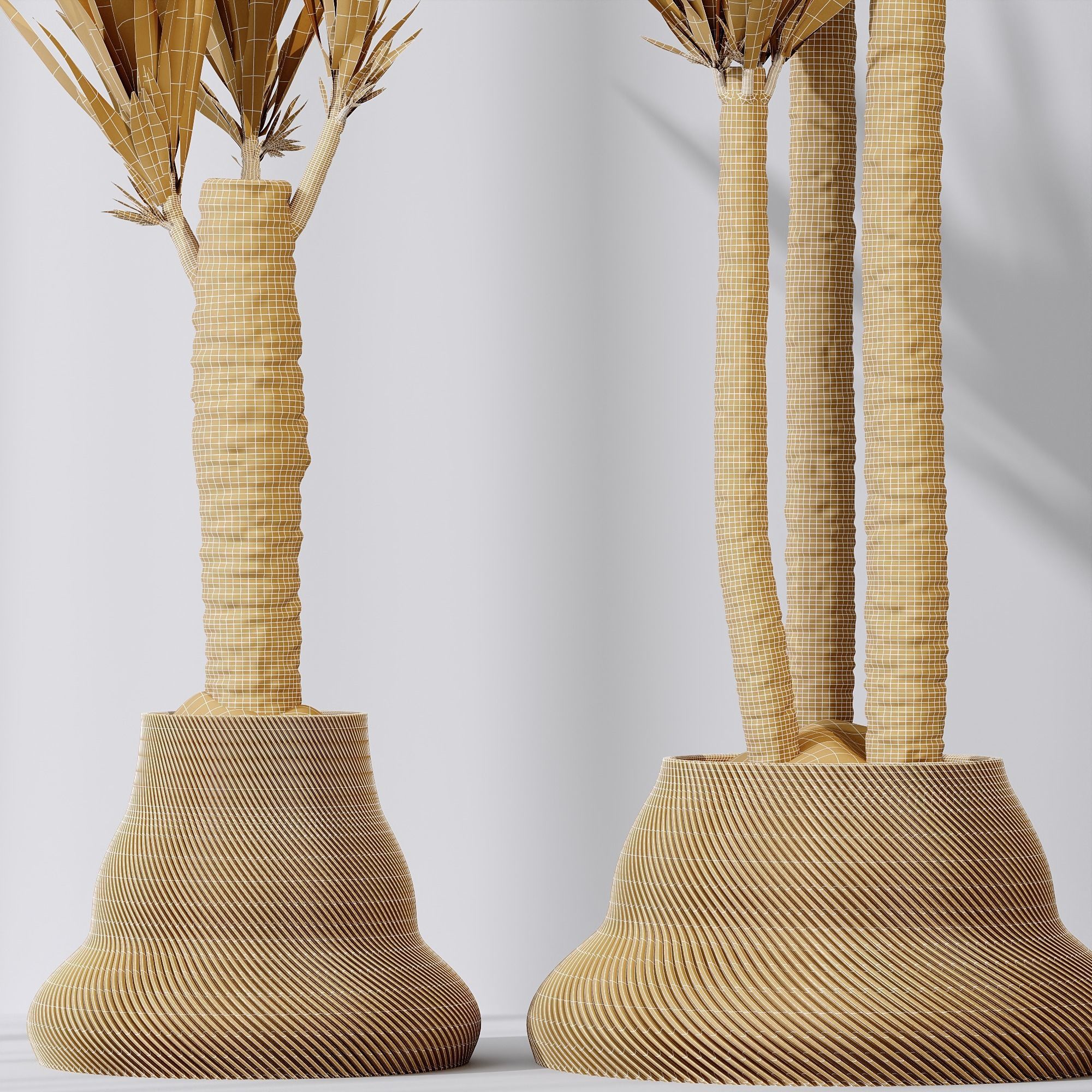 HQ Plants Yucca Elephantipes Gigantea Vase Set02 3D model_2