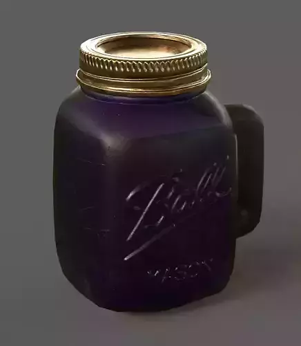 Low Poly Mason Jar Low-poly 3D model
