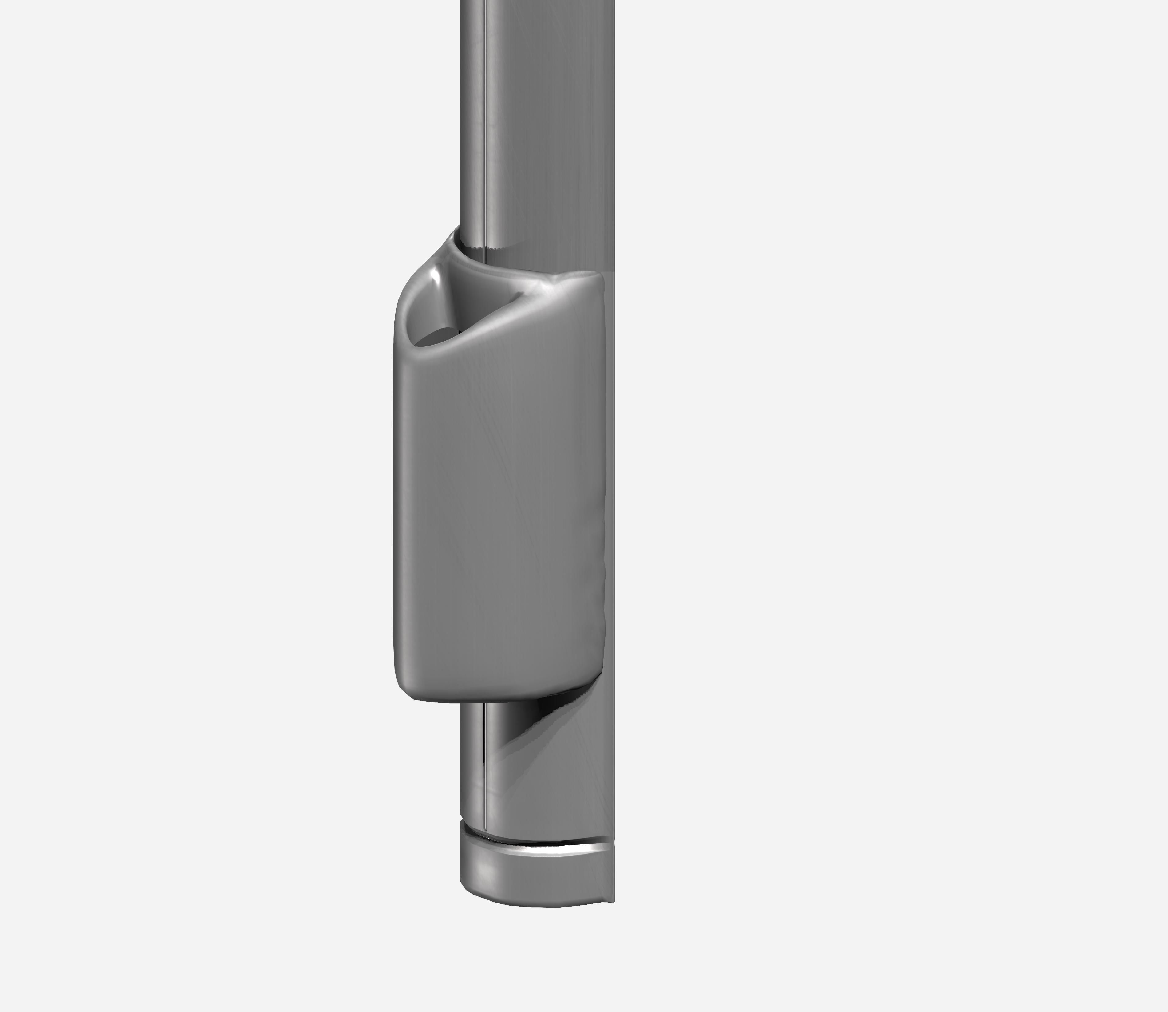 Aluminum metal trash can with column Low-poly 3D model_1