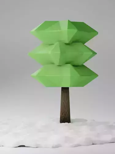 tree with snowy floor 5