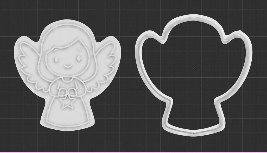 Christmas angel cookie cutter  Free 3D print model_1