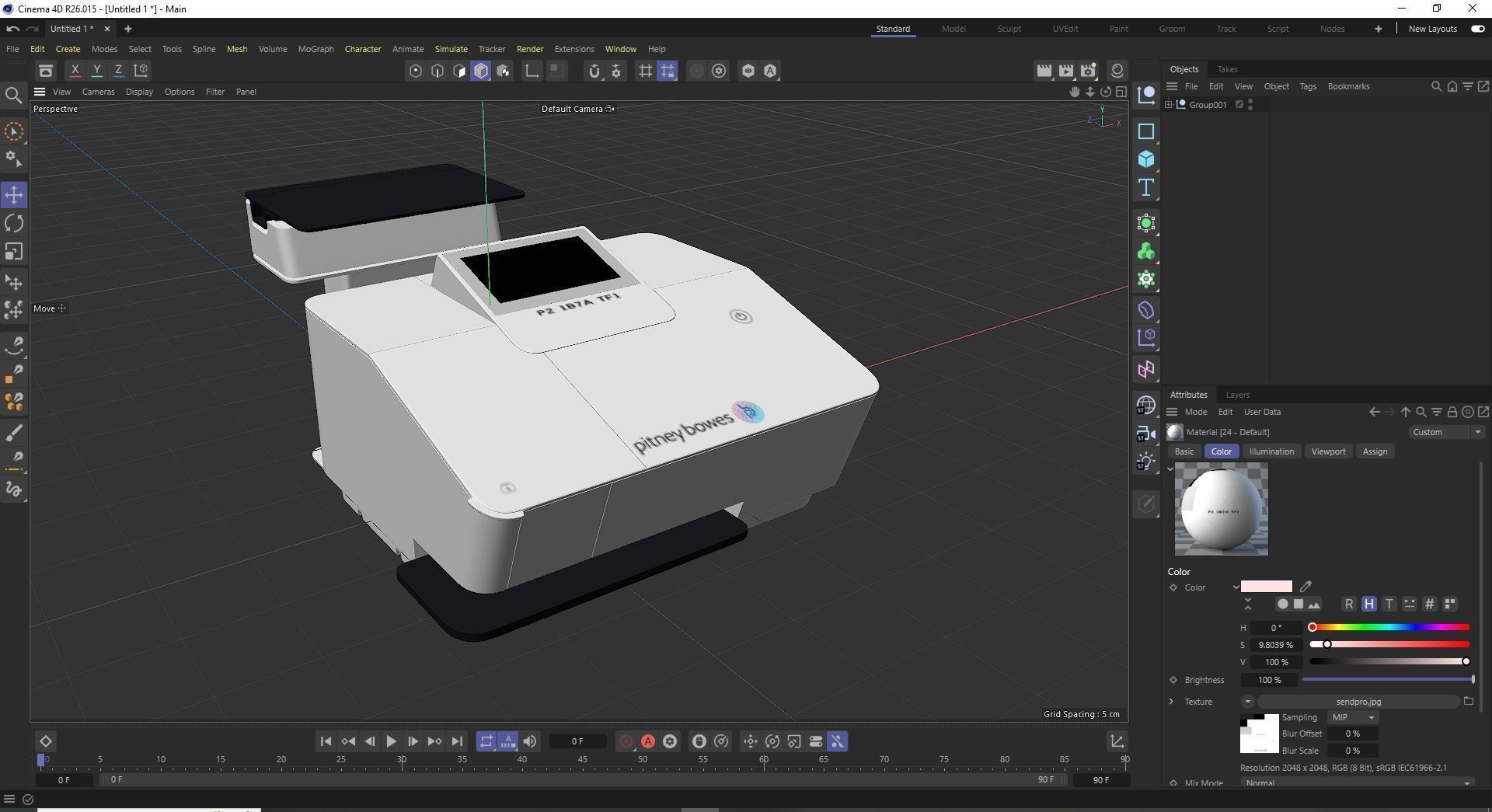 Pitneybowes SendPro Online Printer  3D model_7