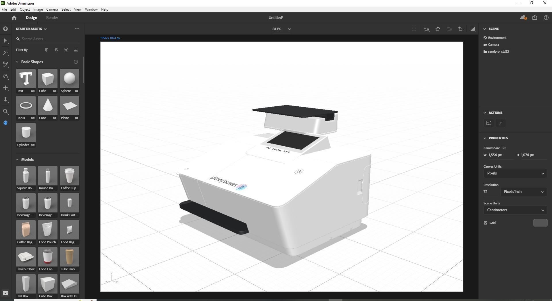Pitneybowes SendPro Online Printer  3D model_5