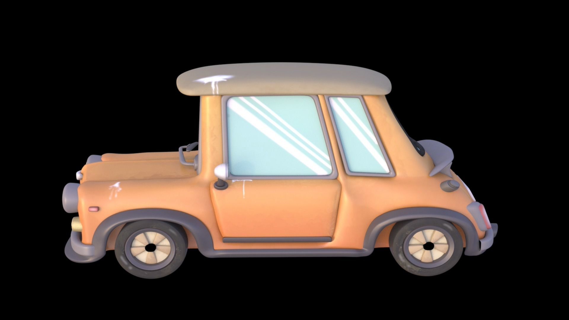 Cars Cartoon Low-poly 3D model_7