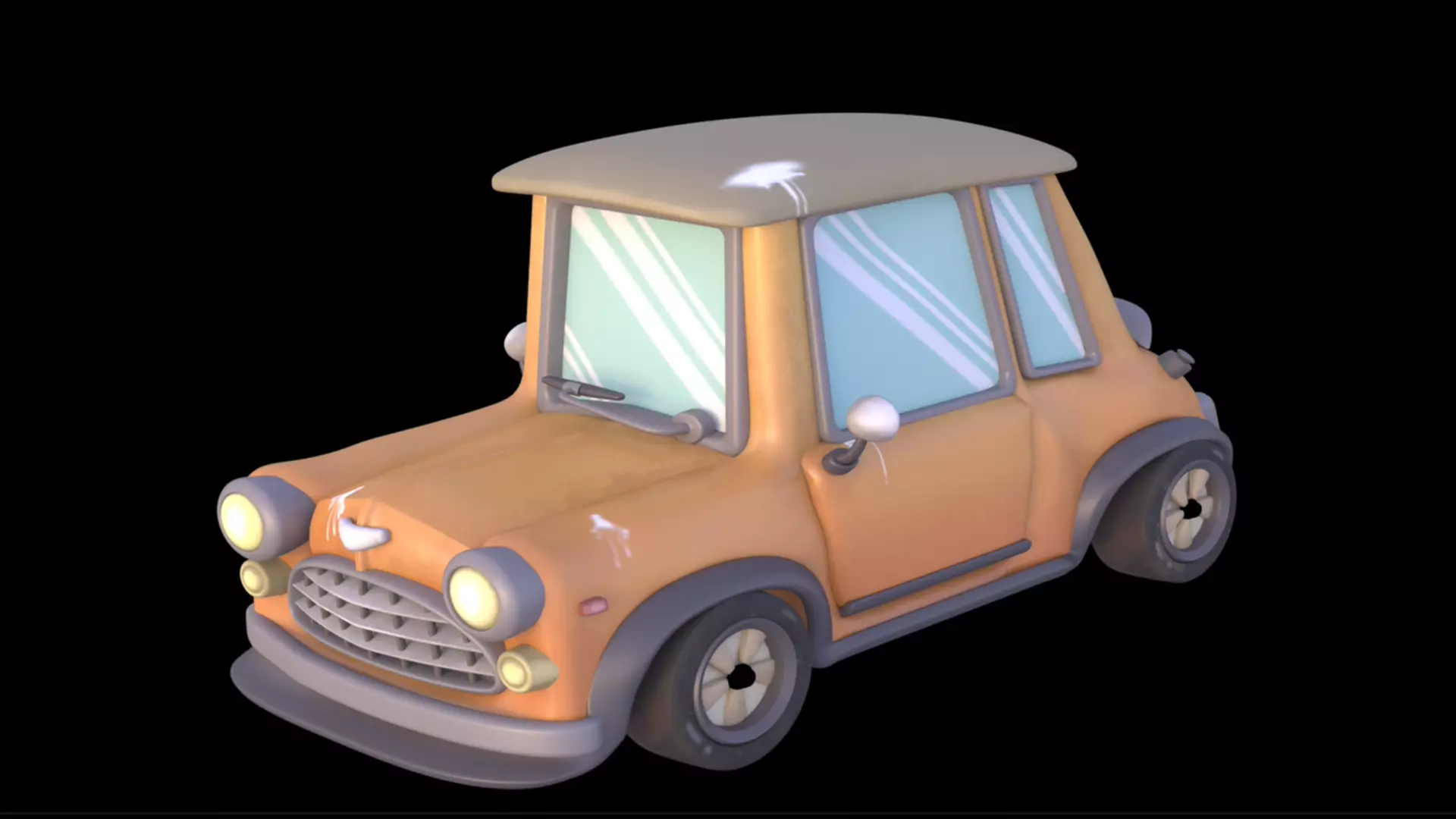 Cars Cartoon Low-poly 3D model_0