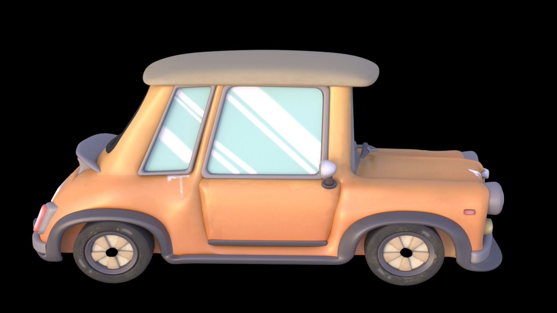 Cars Cartoon Low-poly 3D model_3