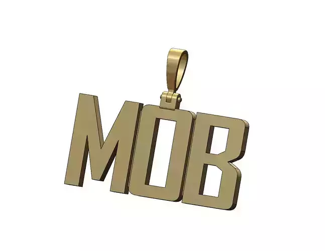 MOB name pendant with bail