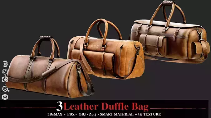 3 Leather Duffle Bag