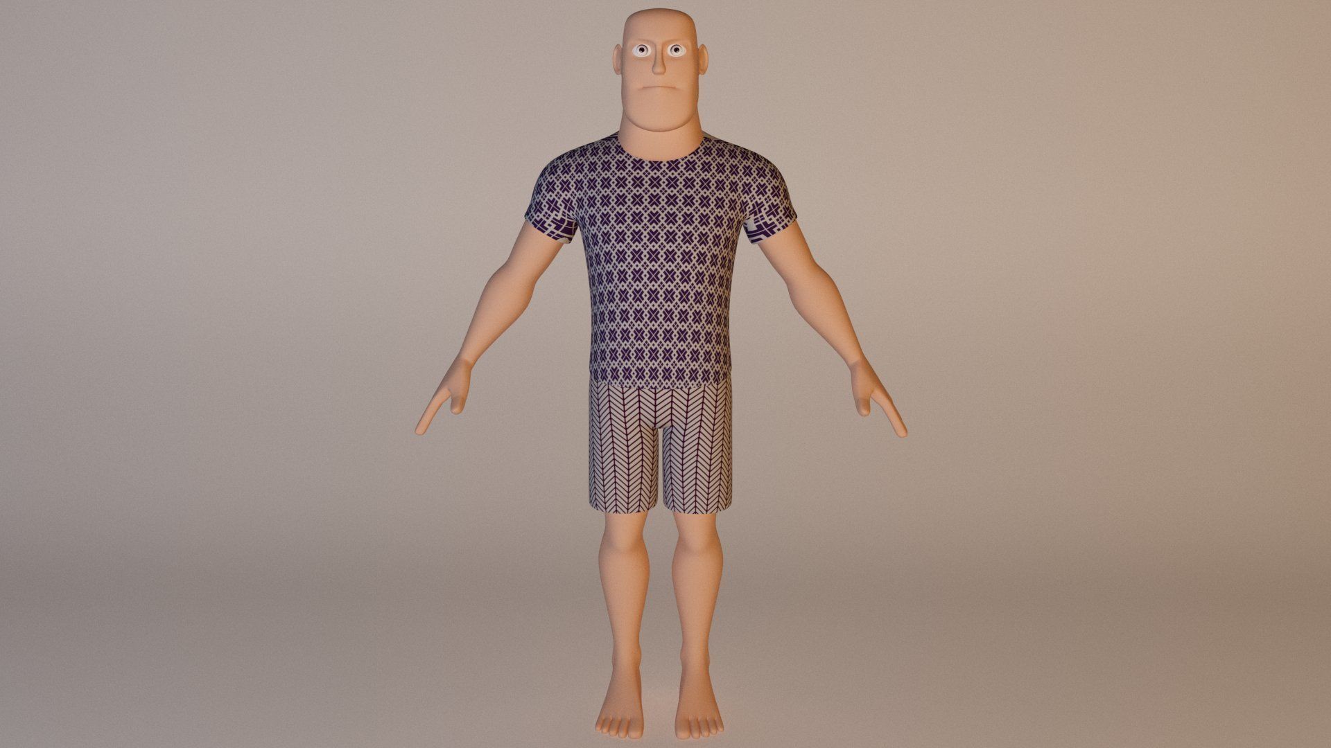 3d Stylized male character Low-poly 3D model_1