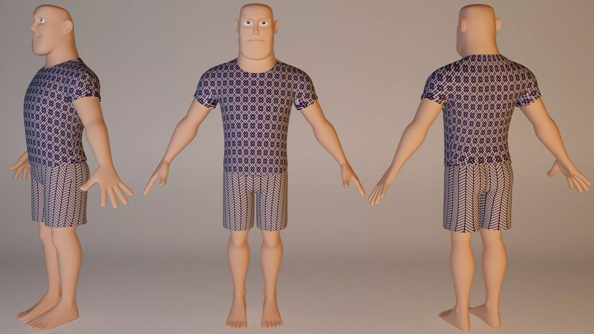 3d Stylized male character Low-poly 3D model_0