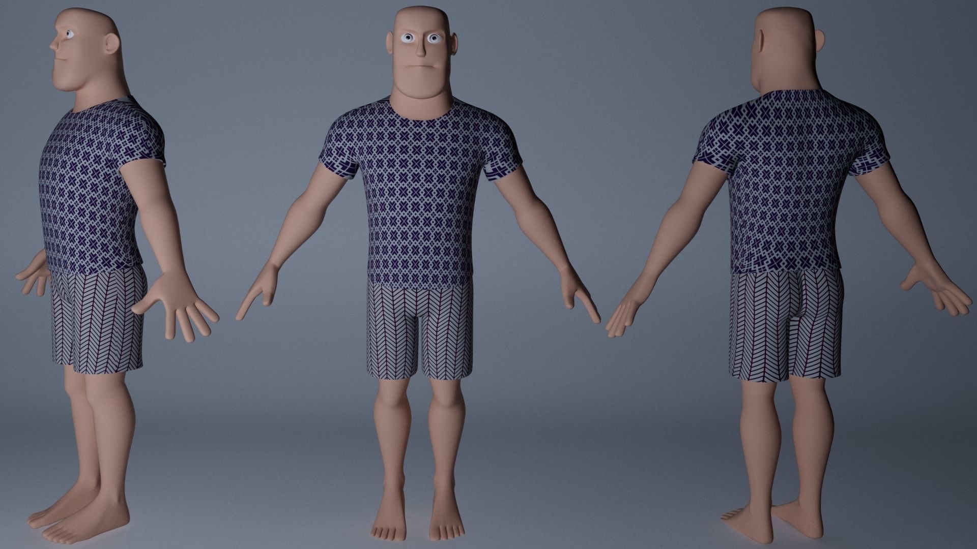 3d Stylized male character Low-poly 3D model_3