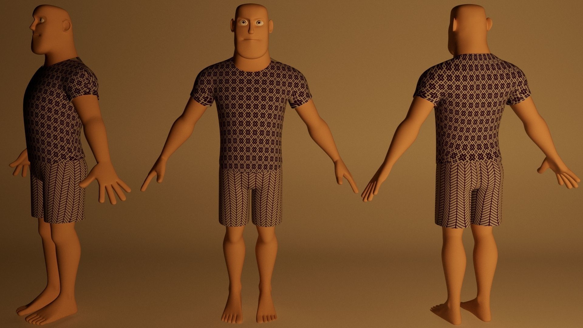 3d Stylized male character Low-poly 3D model_2