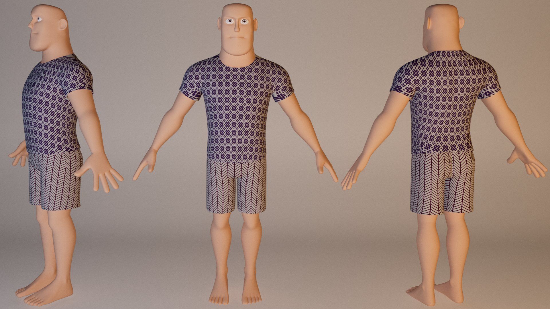 3d Stylized male character Low-poly 3D model_5