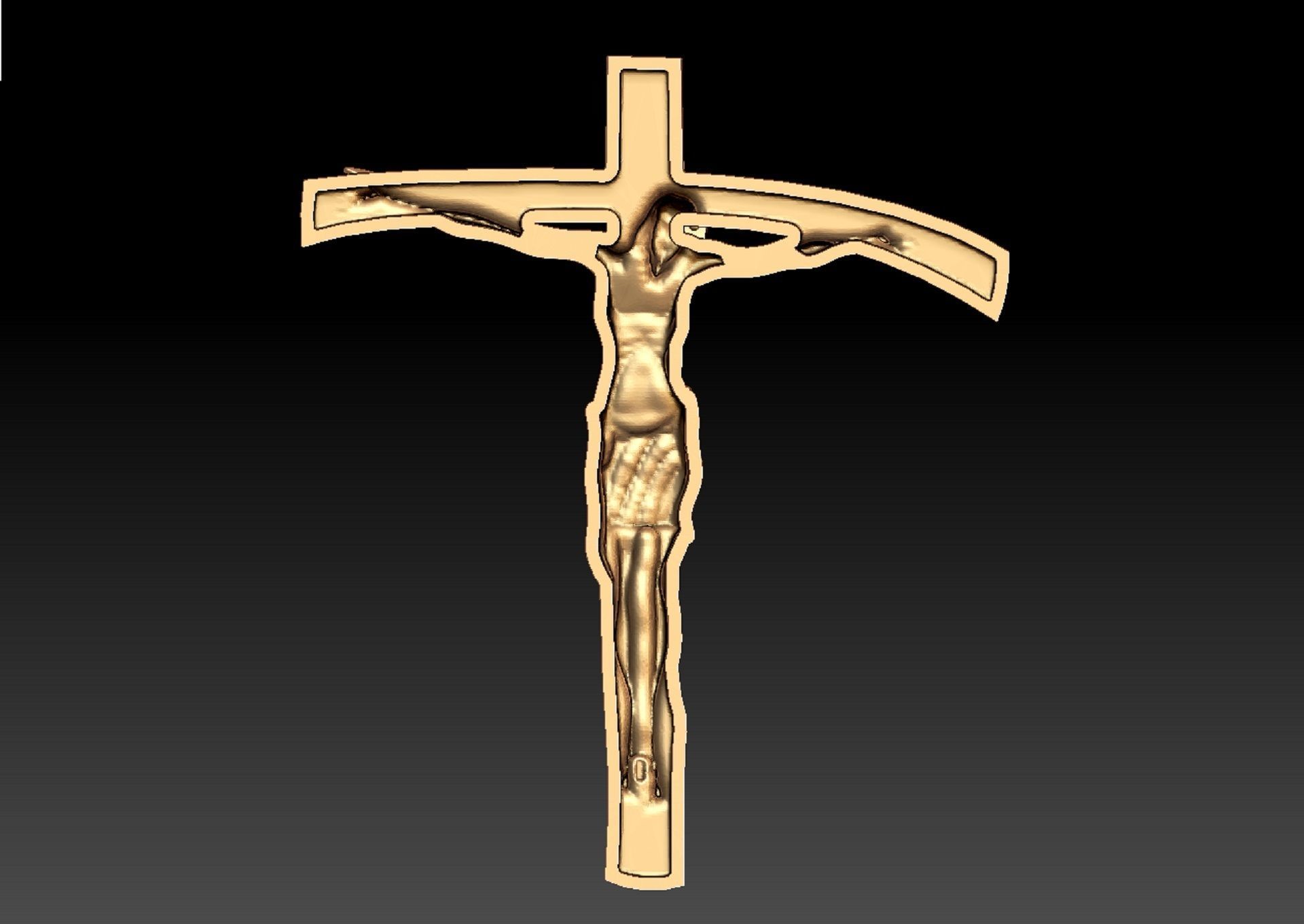 JESUS CROSS PENDENT 3D print model_7