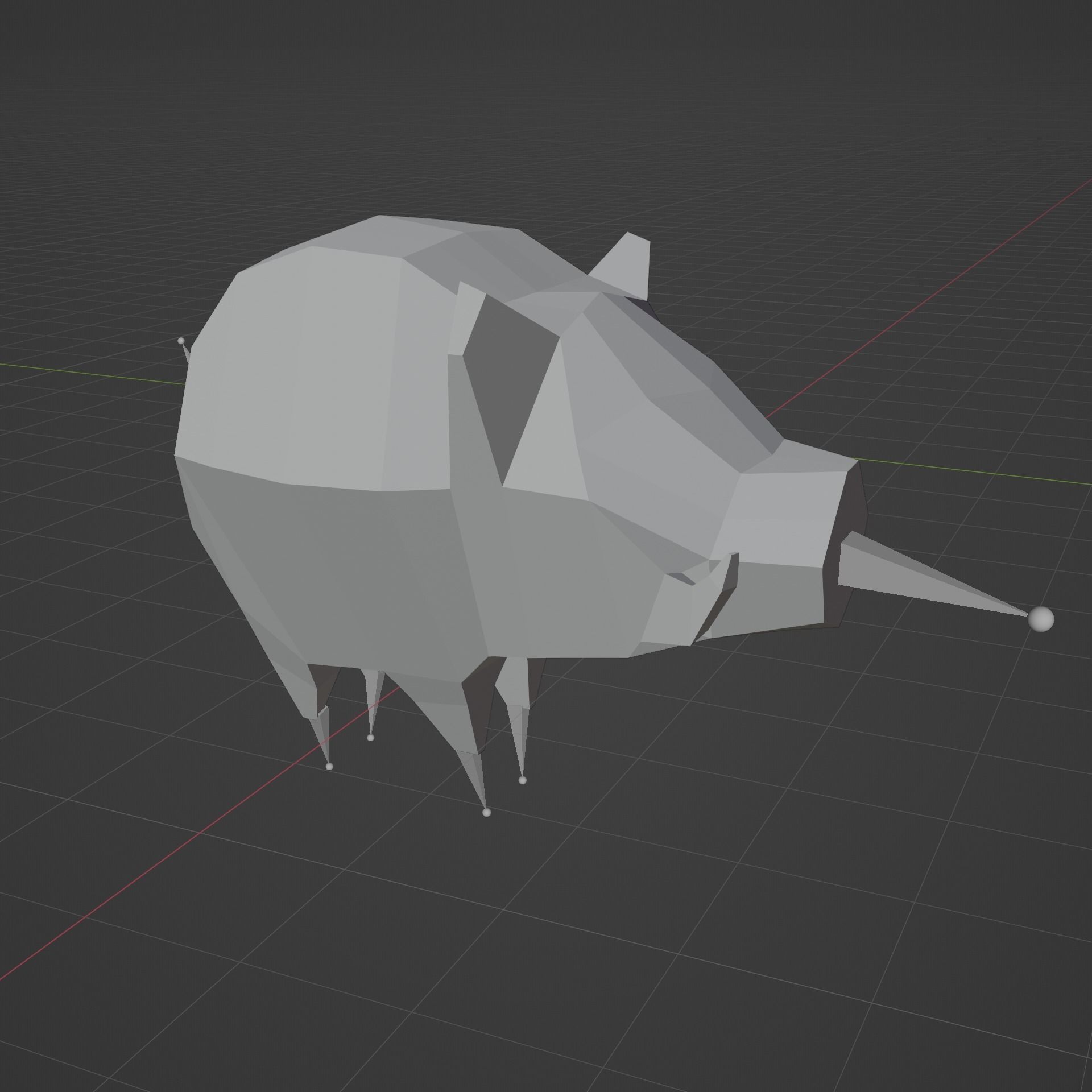 Low Polly Boar with simple rig Free 3D model_2