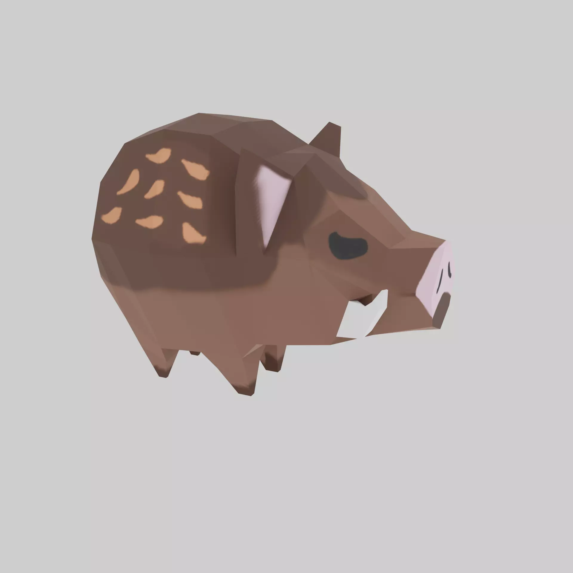 Low Polly Boar with simple rig Free 3D model_0