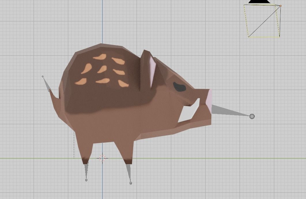 Low Polly Boar with simple rig Free 3D model_3