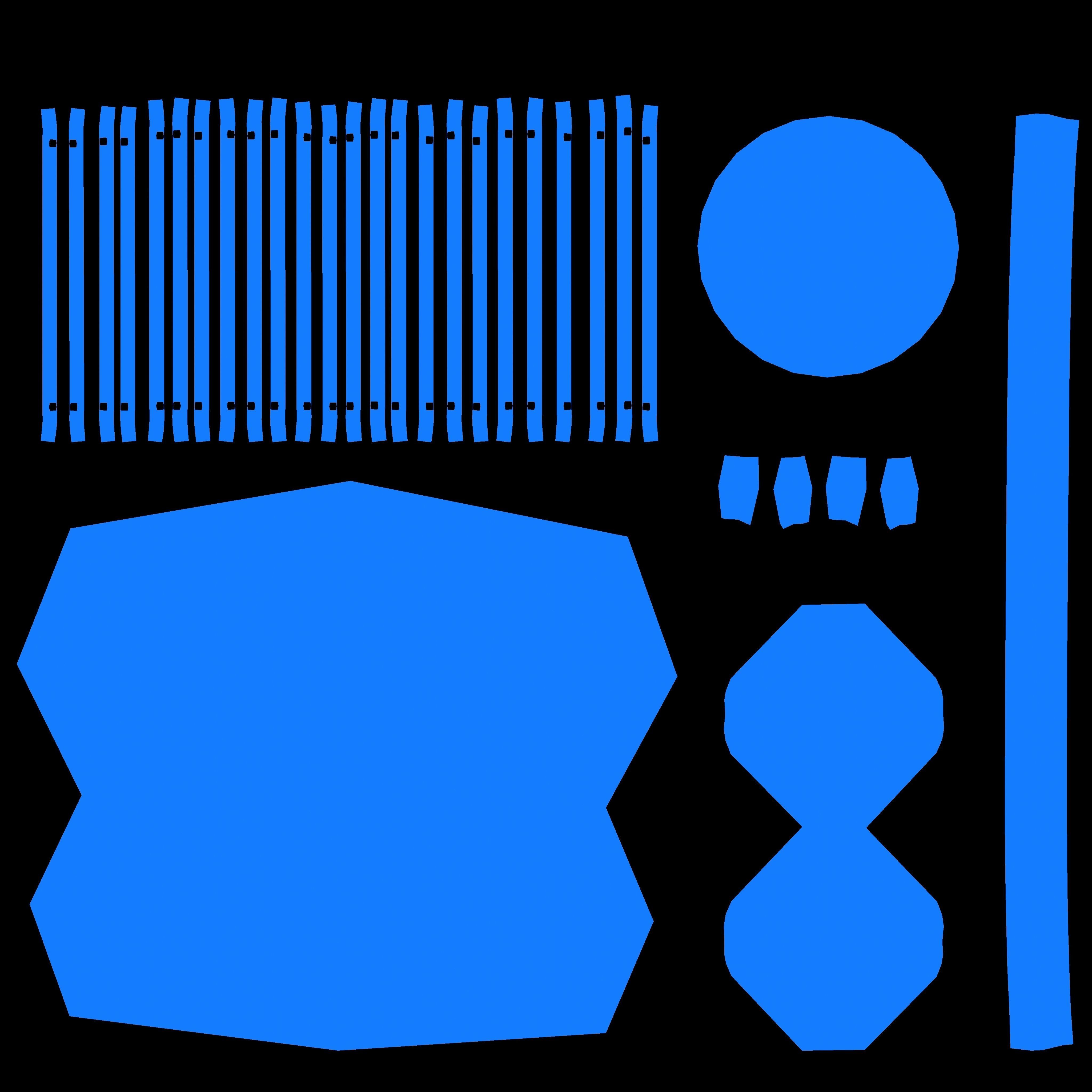 Black circular cage type trash can with tap cover Low-poly 3D model_6