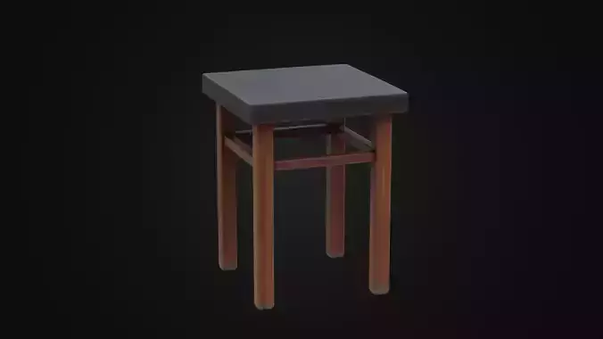 Old Soviet Chair 01 Low-poly 3D model