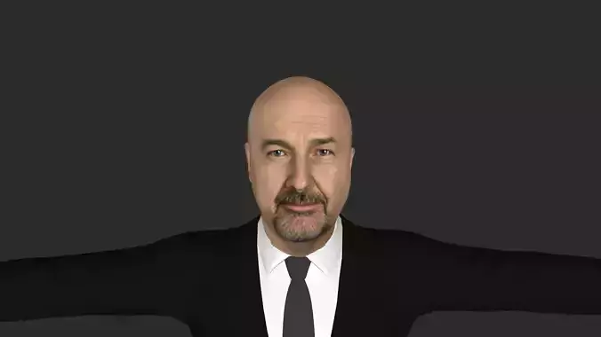John Locke from Lost Hyper Realistic Full Body Rigged Character 3D model