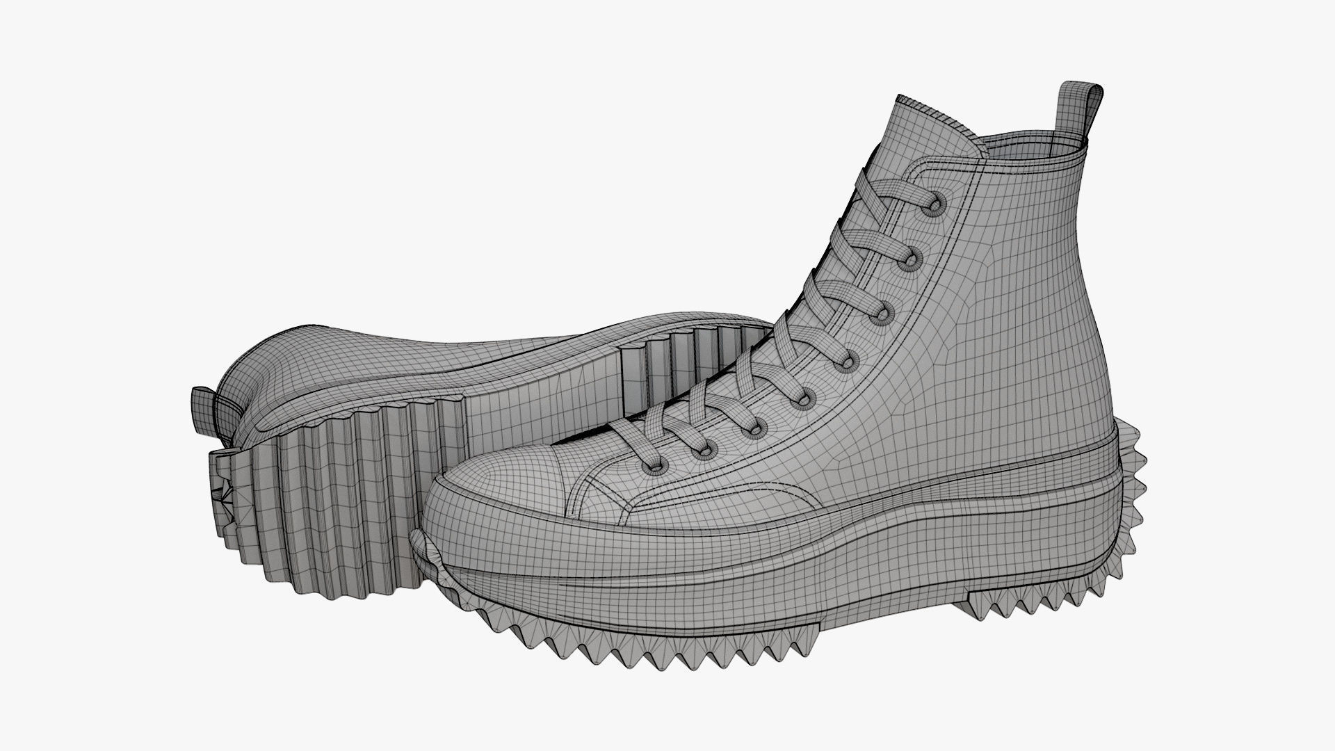 Converse Run Star Hike Platform High Top Mono Black 3D model_12