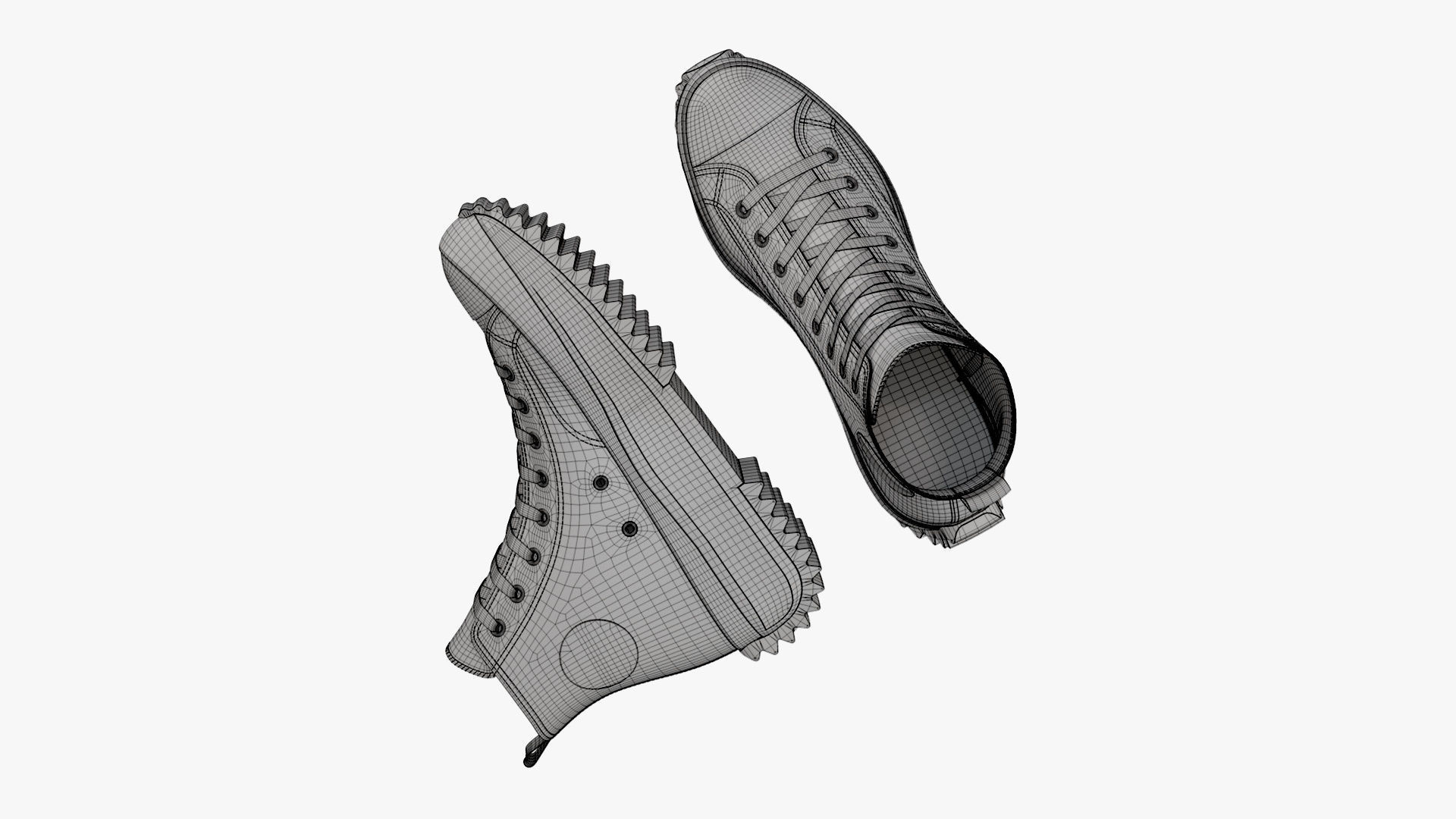 Converse Run Star Hike Platform High Top Mono Black 3D model_13