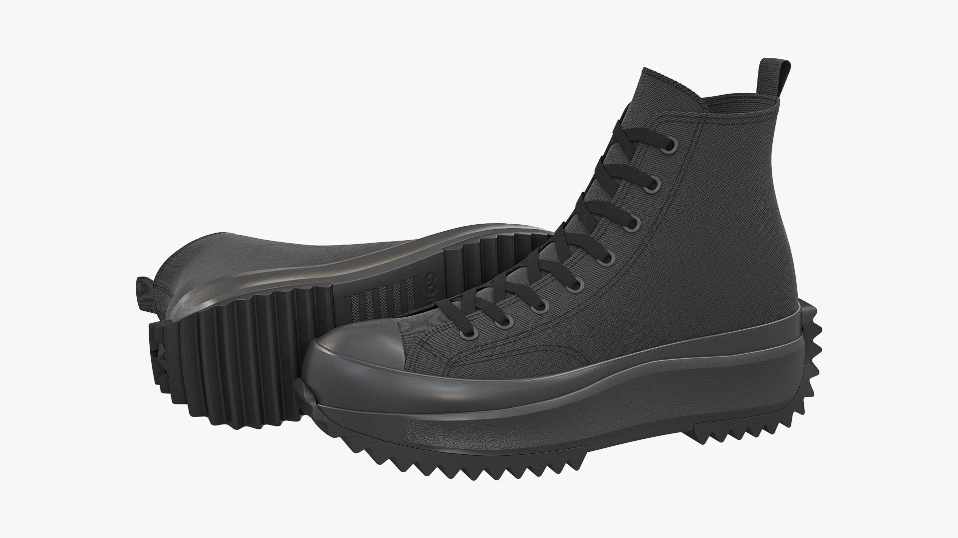Converse Run Star Hike Platform High Top Mono Black 3D model_1
