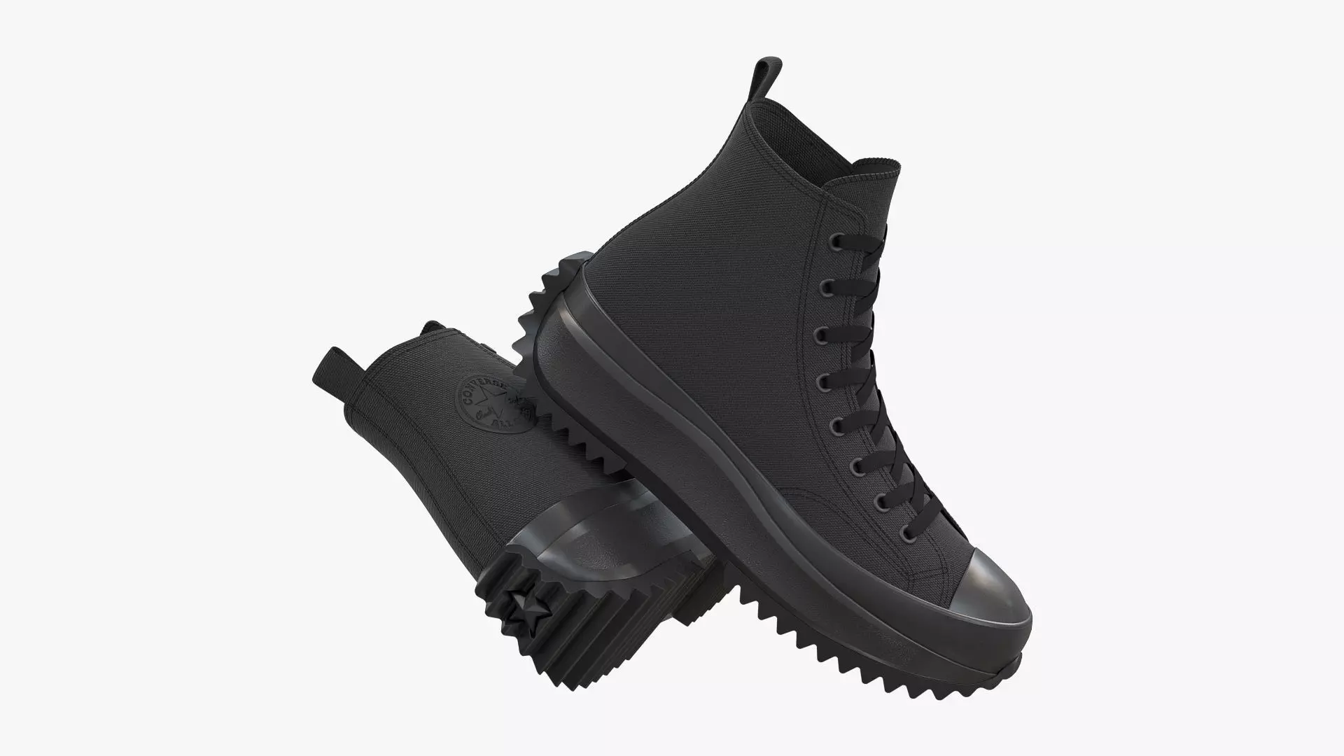 Converse Run Star Hike Platform High Top Mono Black 3D model_0