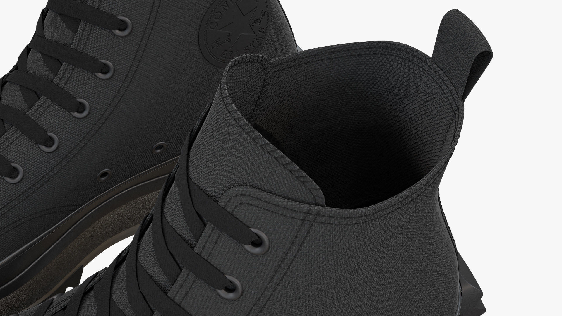 Converse Run Star Hike Platform High Top Mono Black 3D model_10