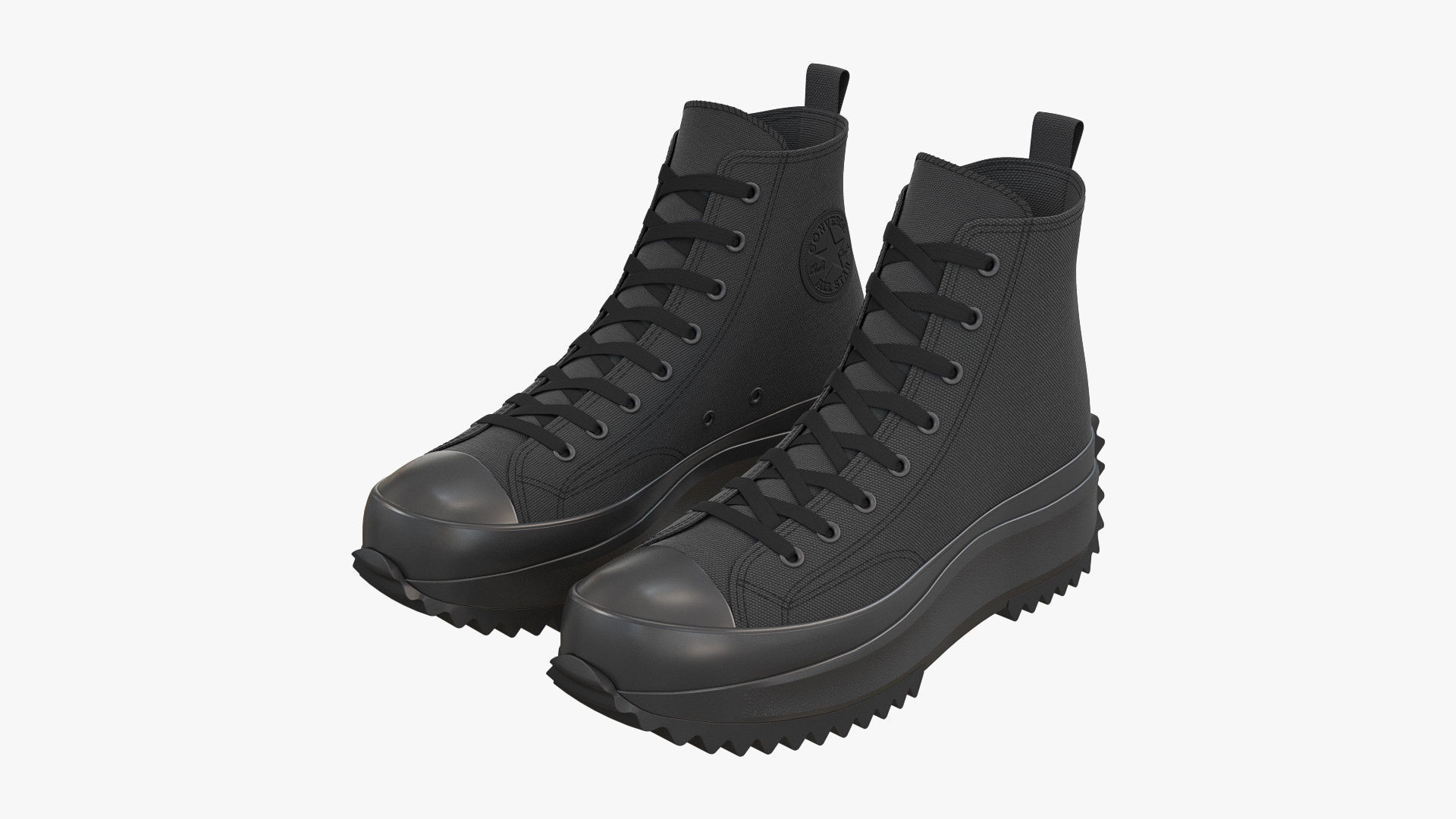 Converse Run Star Hike Platform High Top Mono Black 3D model_4