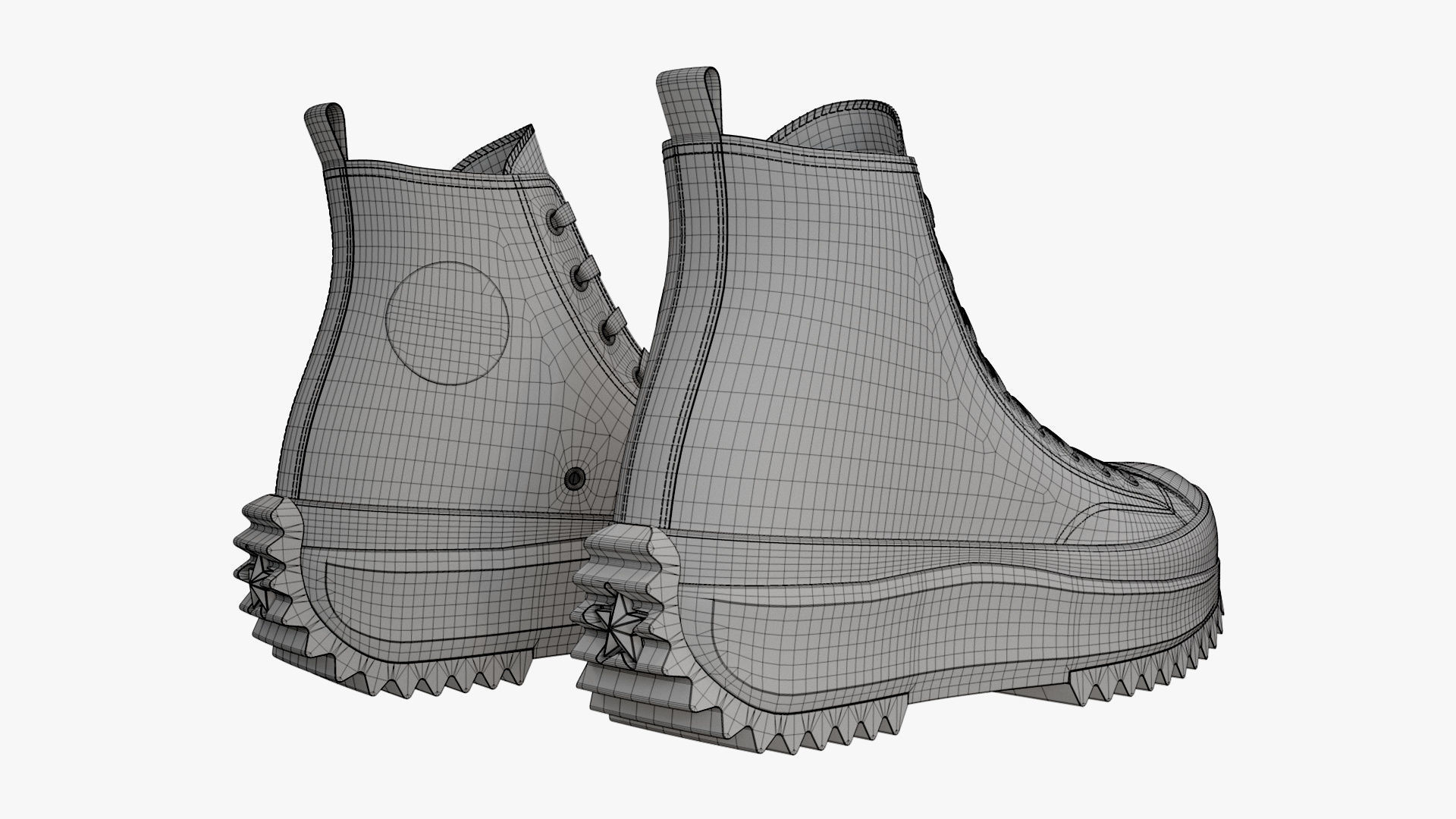 Converse Run Star Hike Platform High Top Mono Black 3D model_14