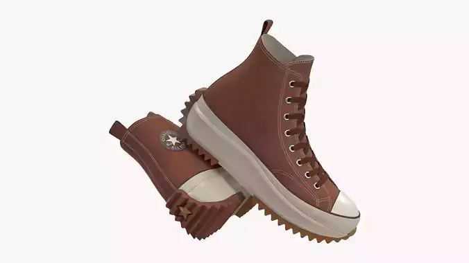 Converse Run Star Hike Platform High Top Brown Leather