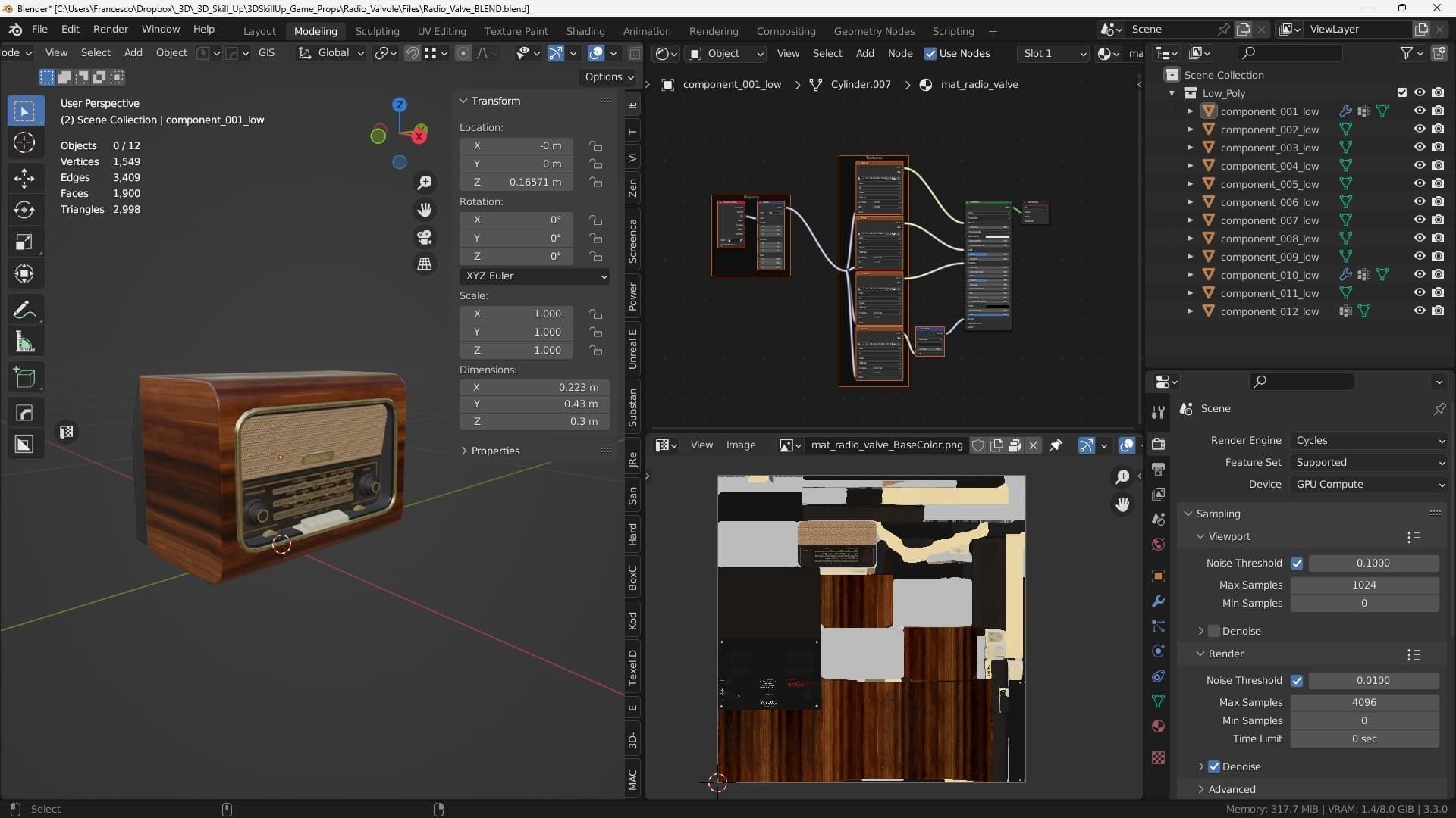 Radio Valve 3D Model Game Ready Low-poly 3D model_7