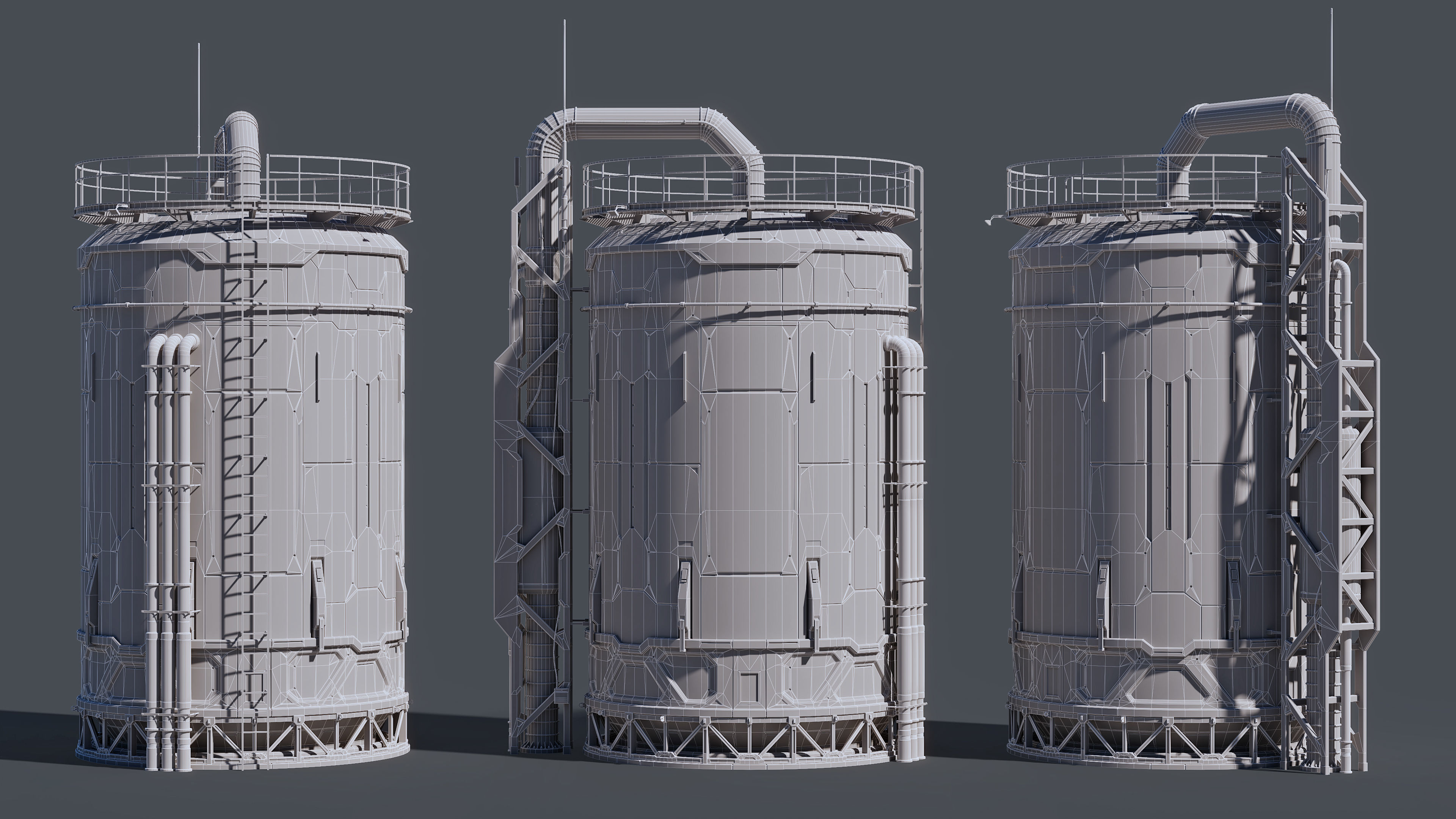 Sci-Fi Building 001 Industry-PBR Low-poly 3D model_7