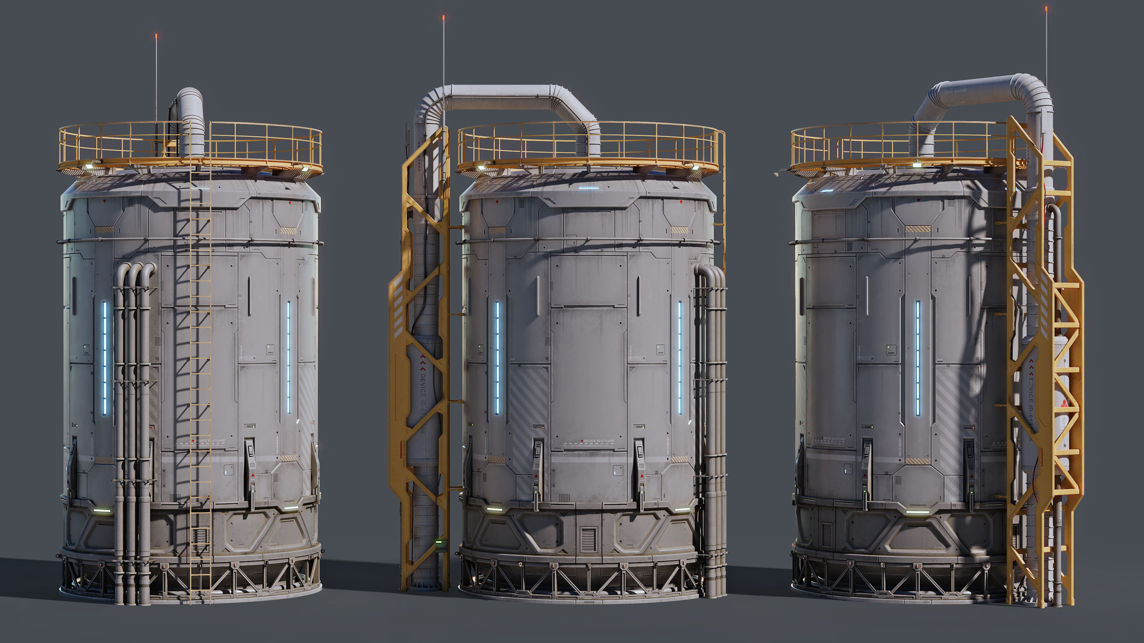 Sci-Fi Building 001 Industry-PBR Low-poly 3D model_6