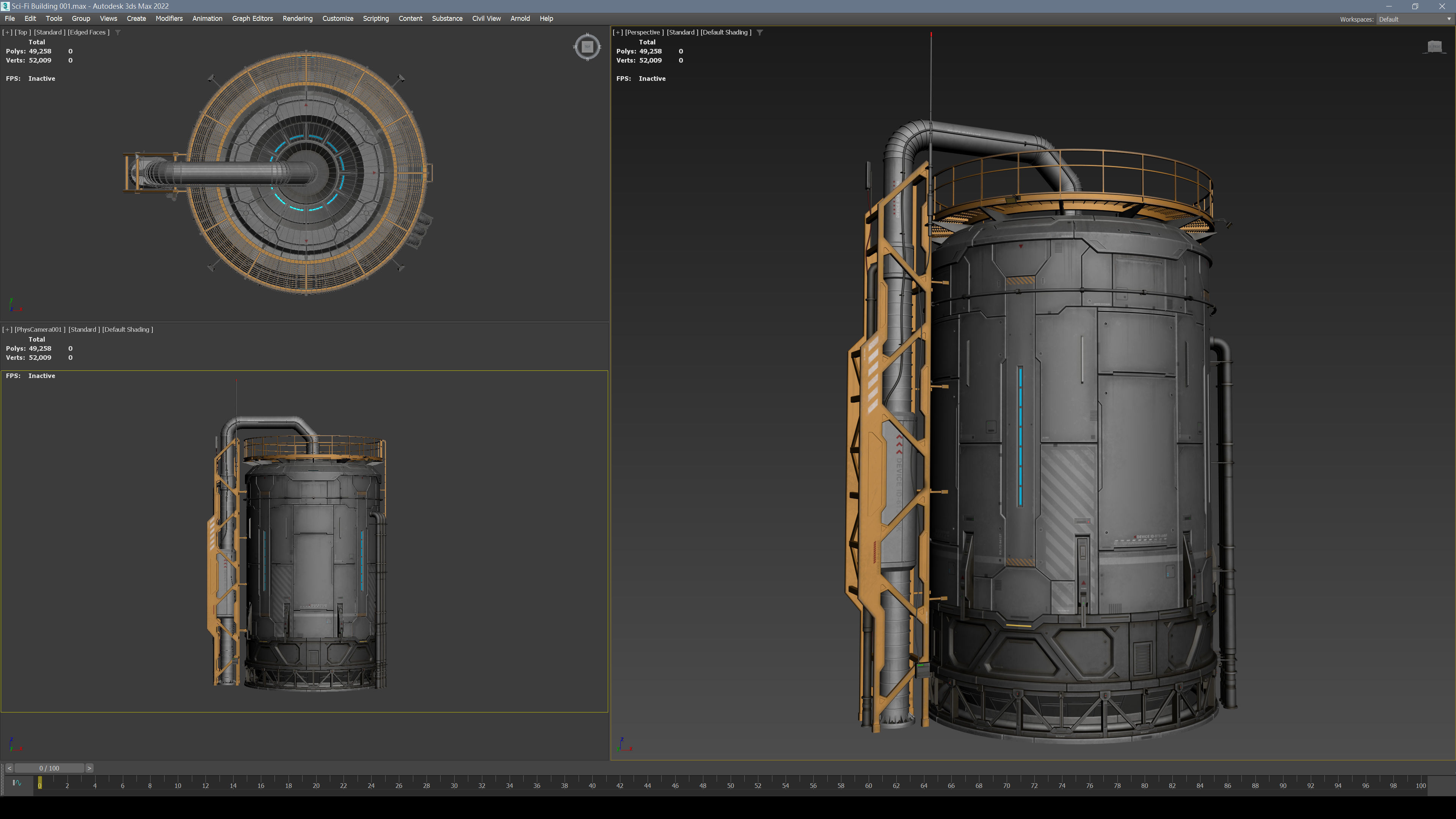 Sci-Fi Building 001 Industry-PBR Low-poly 3D model_3