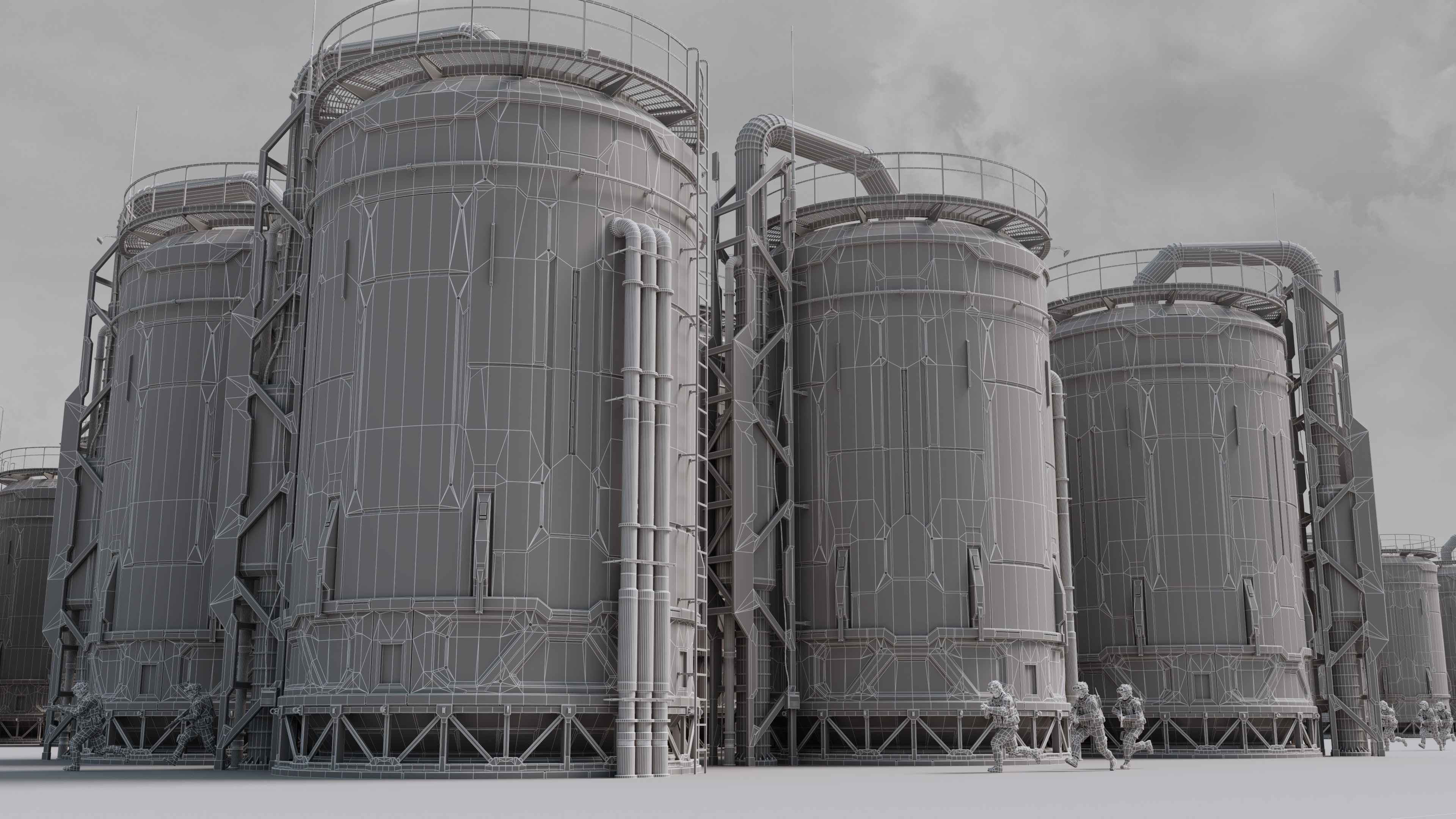 Sci-Fi Building 001 Industry-PBR Low-poly 3D model_2