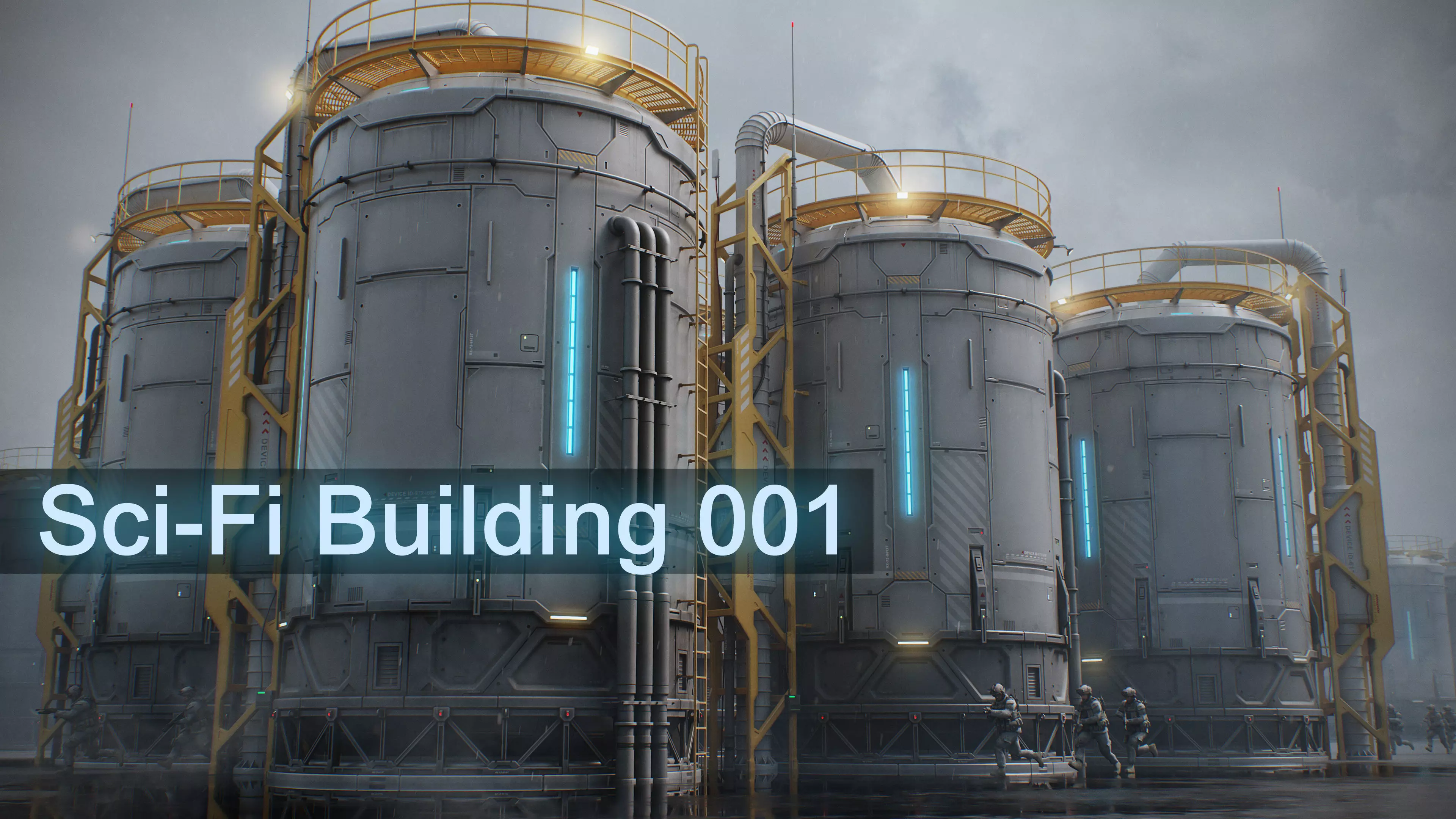 Sci-Fi Building 001 Industry-PBR Low-poly 3D model_0