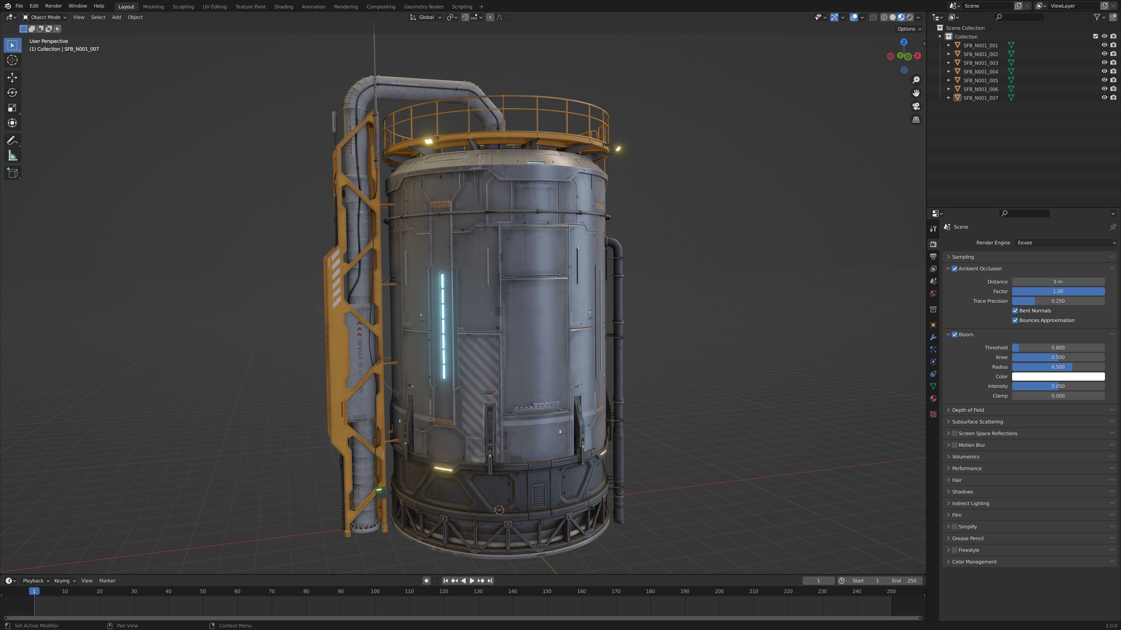 Sci-Fi Building 001 Industry-PBR Low-poly 3D model_4
