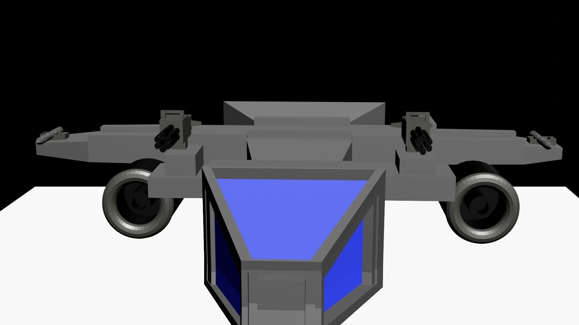  spaceship Low-poly 3D model_4