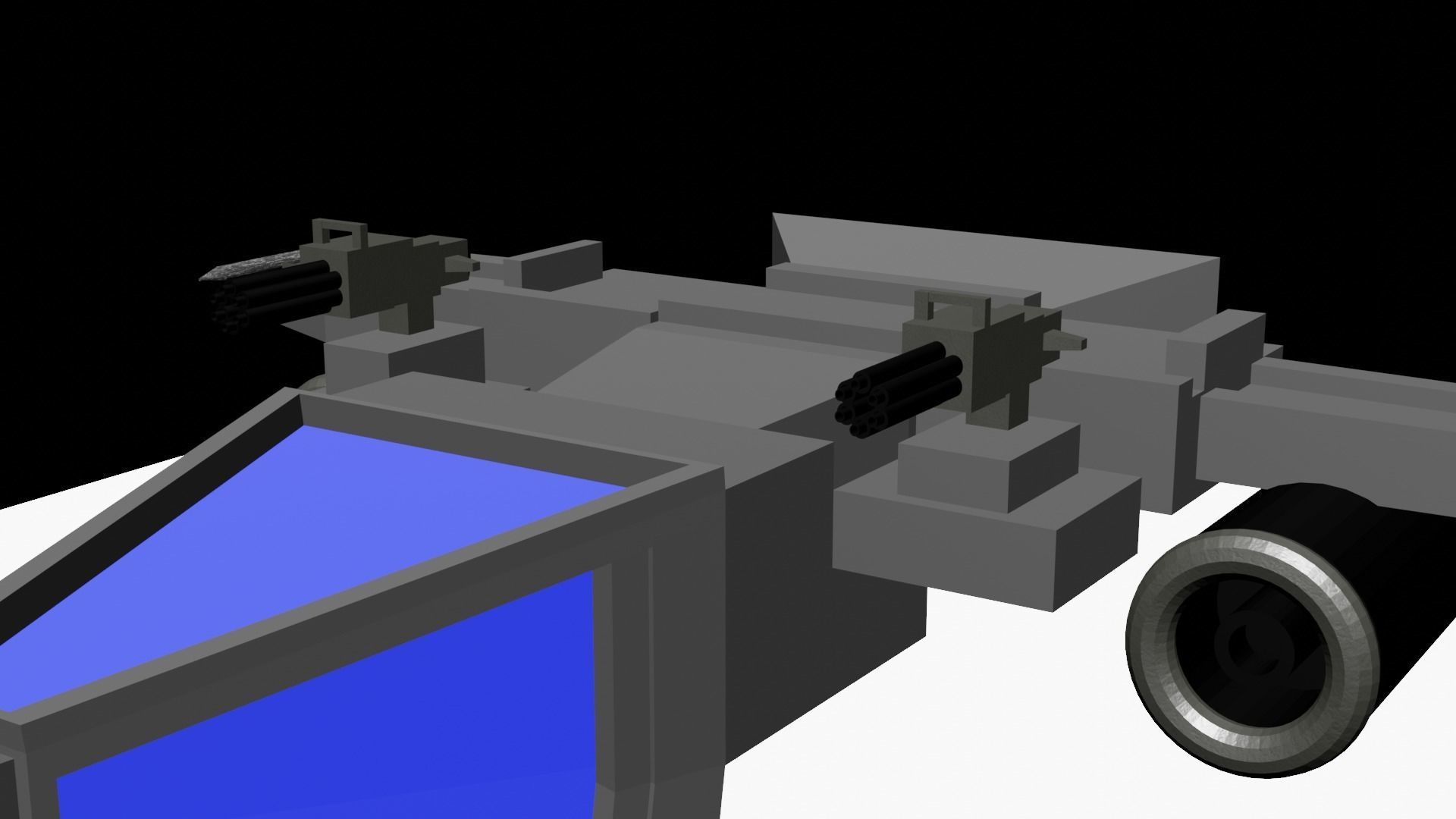  spaceship Low-poly 3D model_1