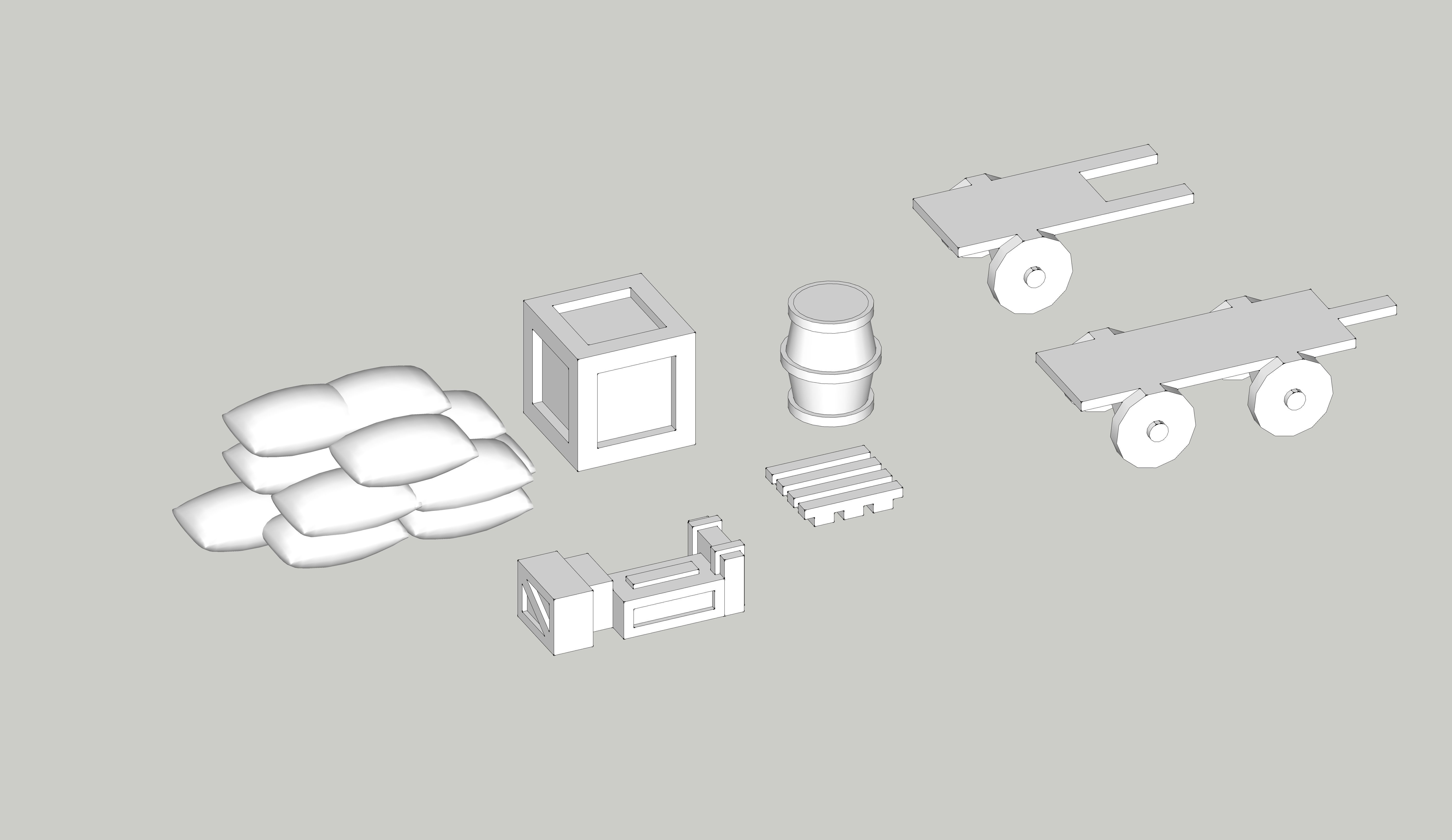 Garage Logistics Accessories by Outland Models Low-poly 3D model_1