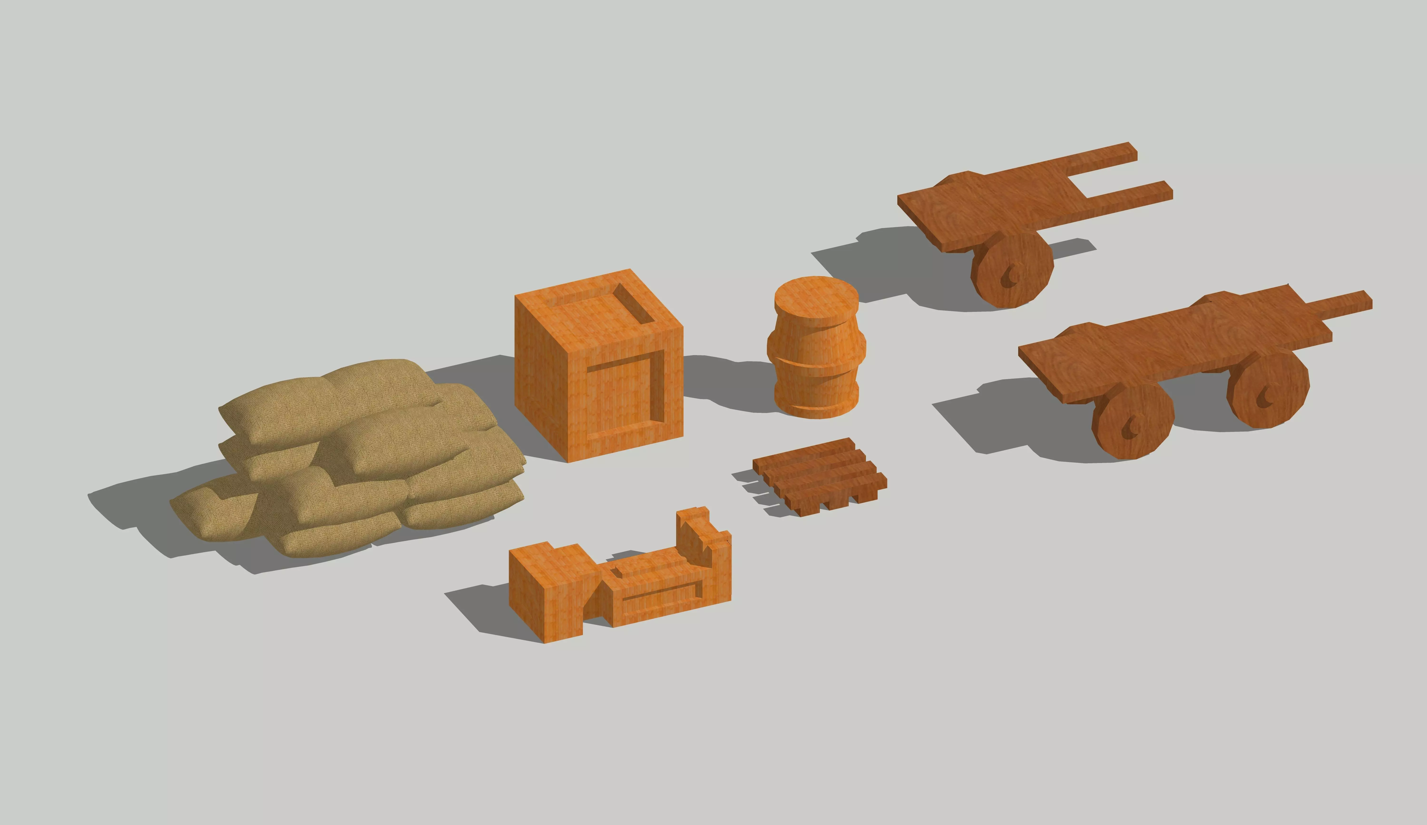 Garage Logistics Accessories by Outland Models Low-poly 3D model_0