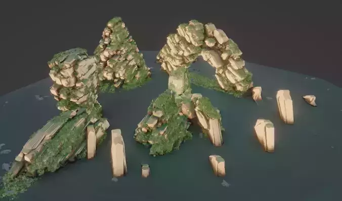 Blender Rock Environment Asset Stone Cliff Mountain Landscape 3D model